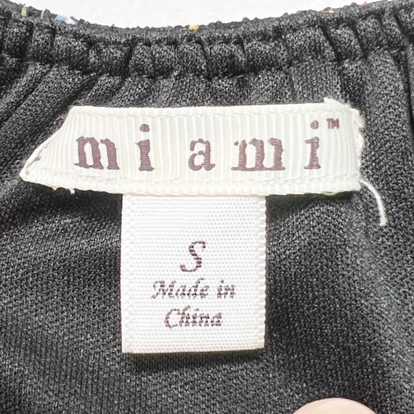 Miami Womens Akiko Floral Off-the-Shoulder Puff Sleeve Mini Dress Black Small - Picture 7 of 8